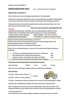Sportabzeichen 2013